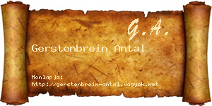 Gerstenbrein Antal névjegykártya